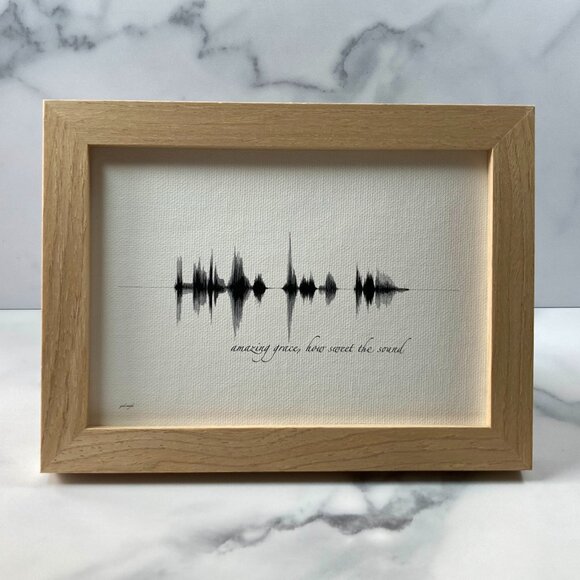 Amazing Grace, How Sweet The Sound Soundwave 5x7 Canvas Frame - Picture 1 of 4